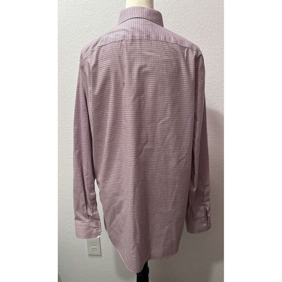 Banana Republic Men's Standard Fit Soft Wash Pink Check Shirt Large - Picture 3 of 6